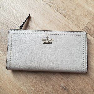 Kate Spade NY Patterson Drive Braylon Wallet Gray Leather Snap Bifold Clutch